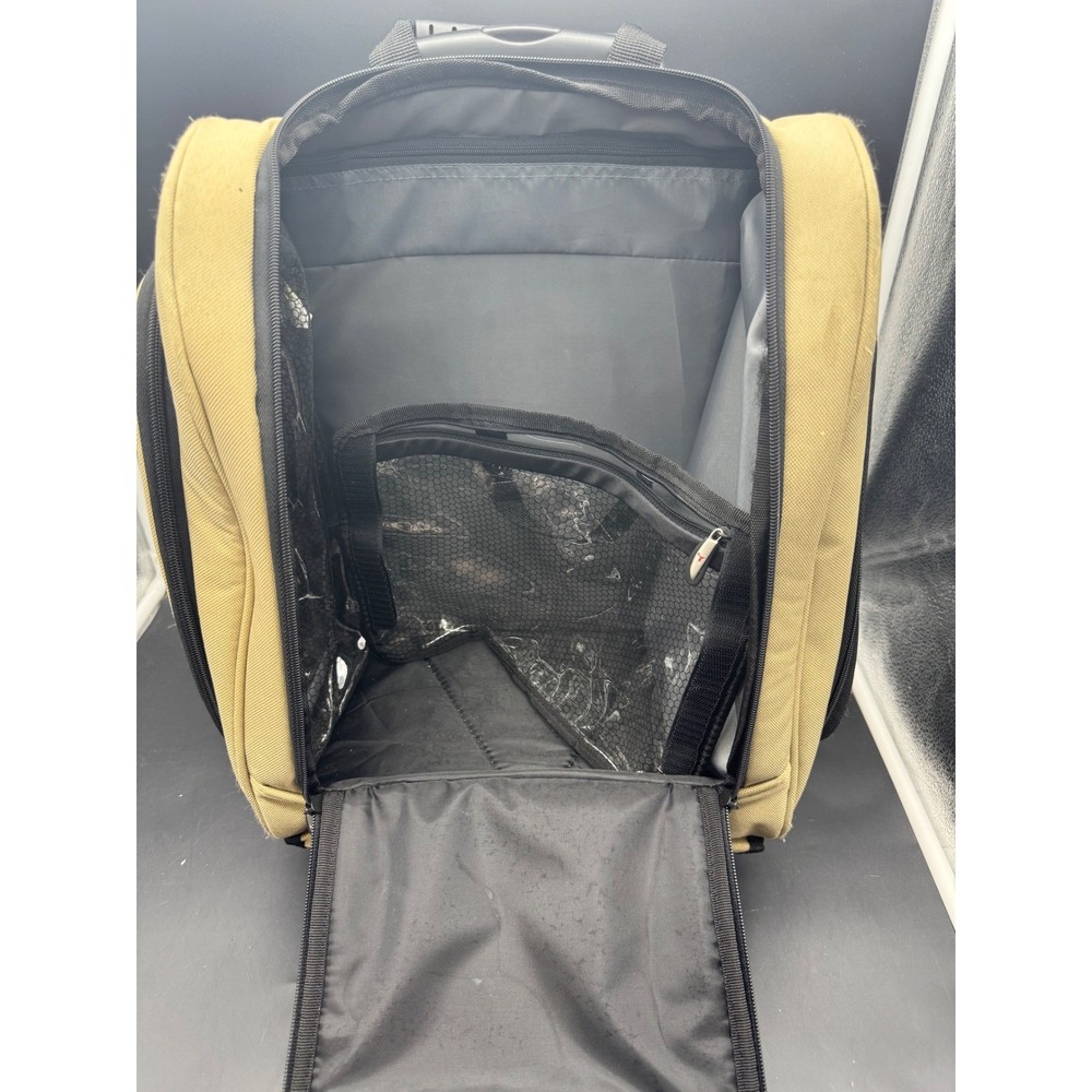 Travelon Wheeled Under Seat Carry-On Rolling Luggage Khaki Black Travel Bag - Picture 7 of 13